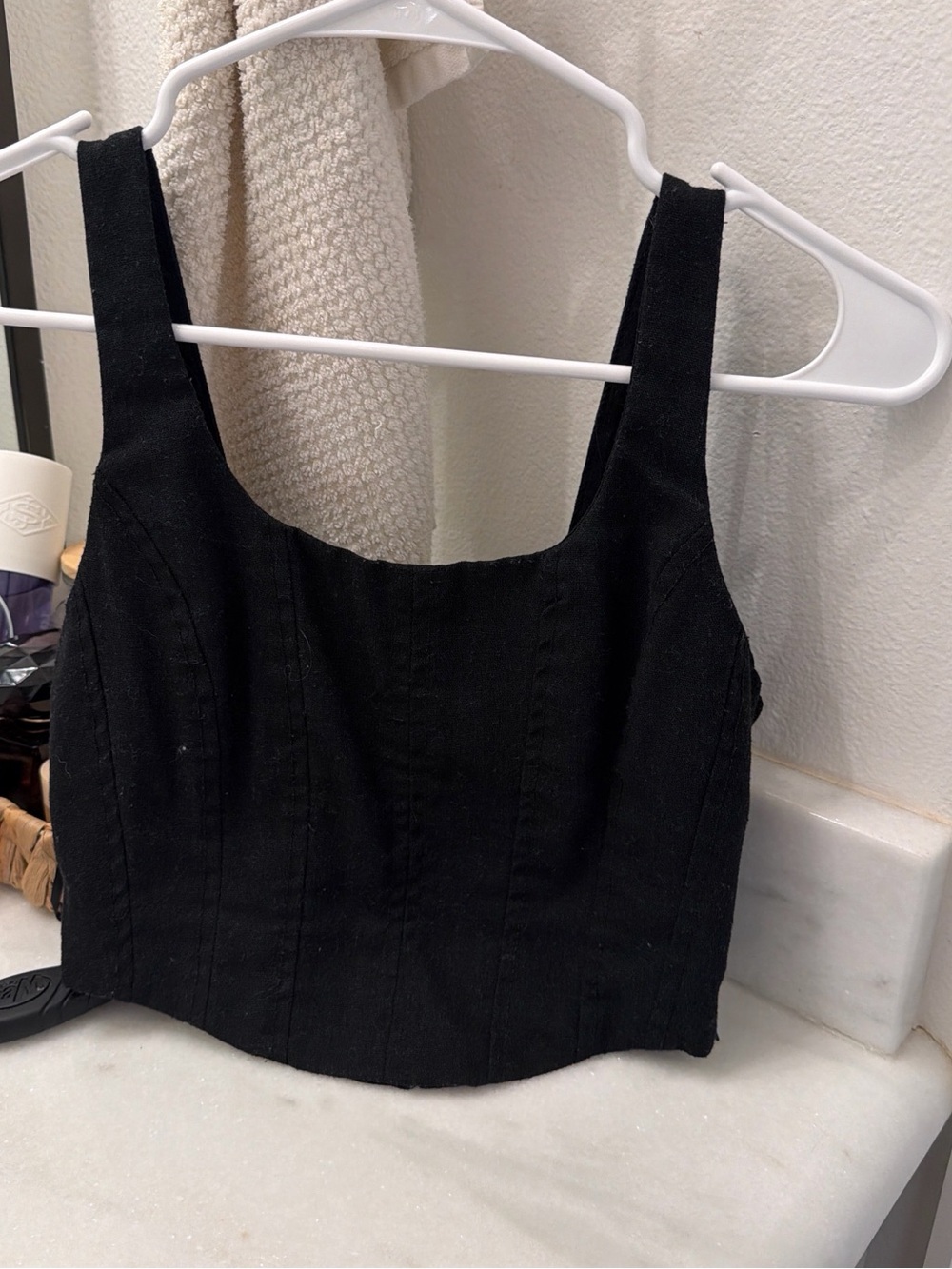Black Cropped Bustier Tank Top - Women's Sleeveless Crop